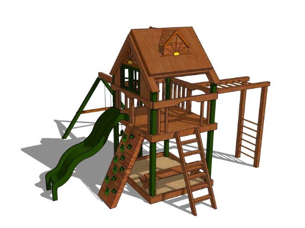 Wooden combination slide series