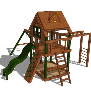 Wooden combination slide series