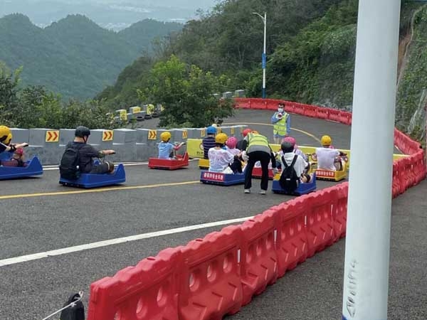 Mountain roller coaster in Rizhao City, Shandong Province