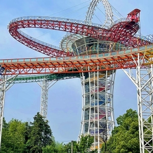 Observation deck + glass water slide