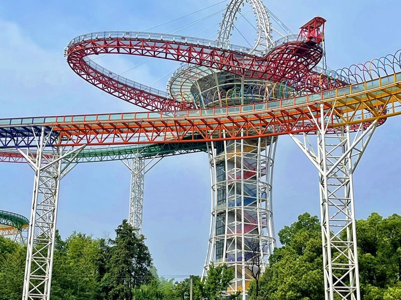 观景台+玻璃水滑