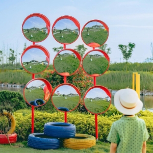 网红打卡  凸面反光镜